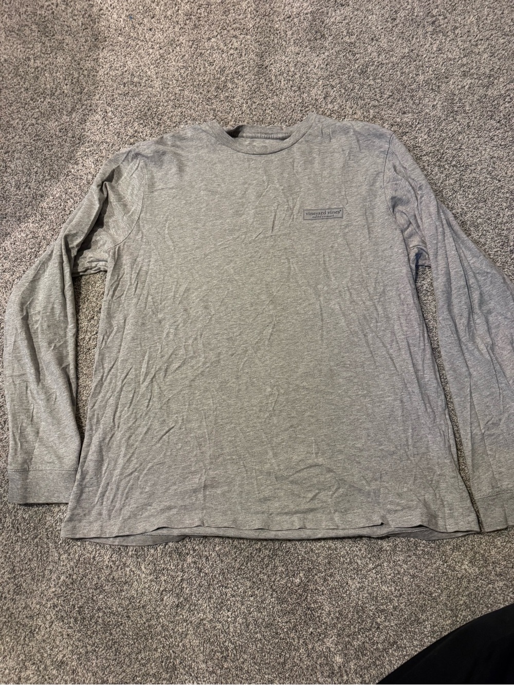 Vineyard Vines Heather Gray Long-Sleeve Crew Tee